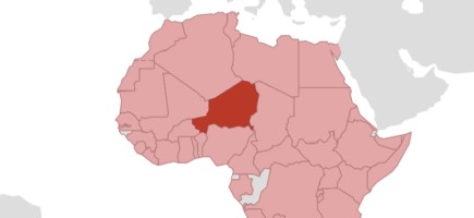 Auf einem Ausschnitt einer Landkarte ist Niger markiert.
