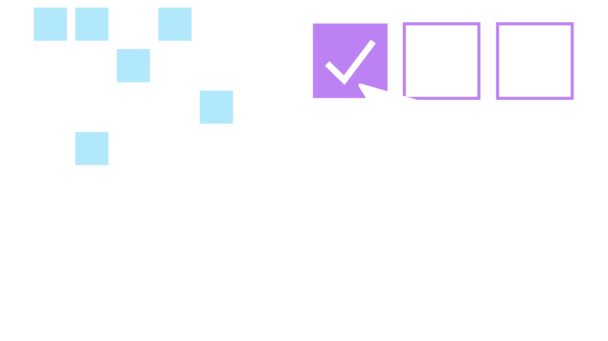 Darstellung einer großen Kennzahl, im Hintergrund drei Checkboxen.