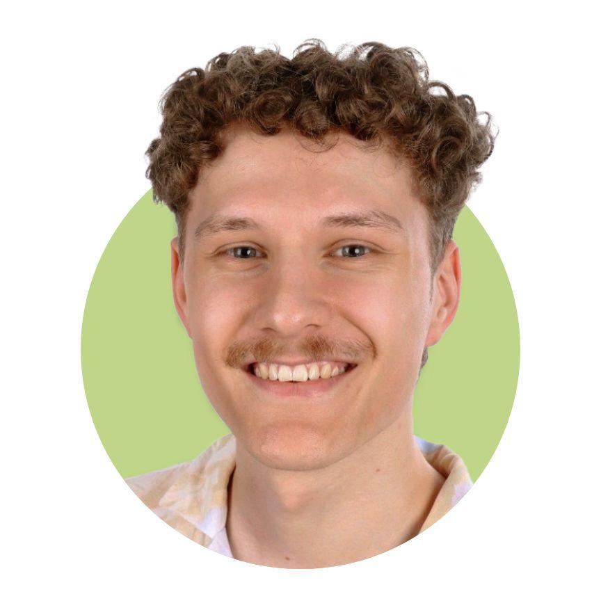 Man in a green circle