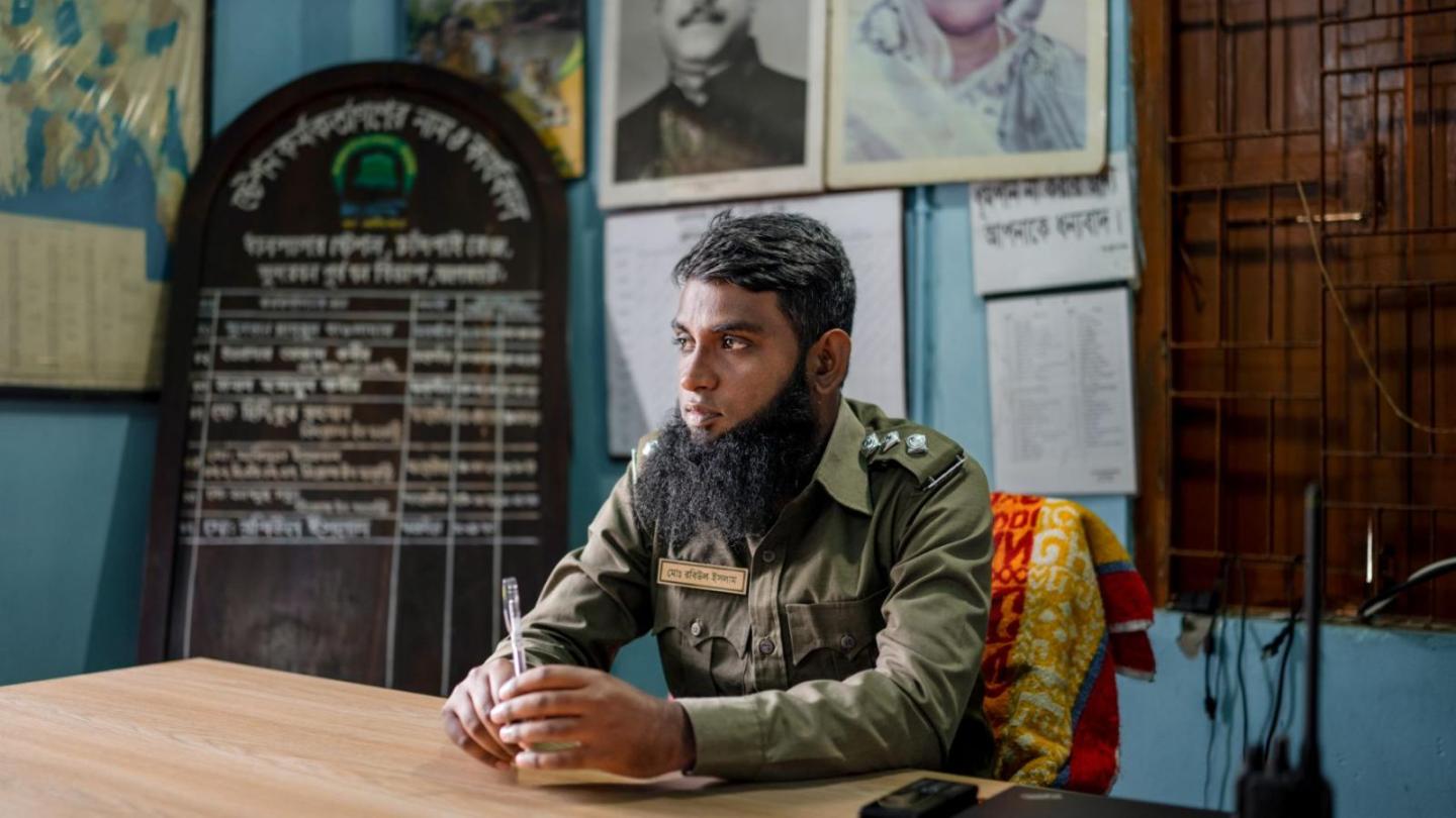 Ranger sitting at his desk