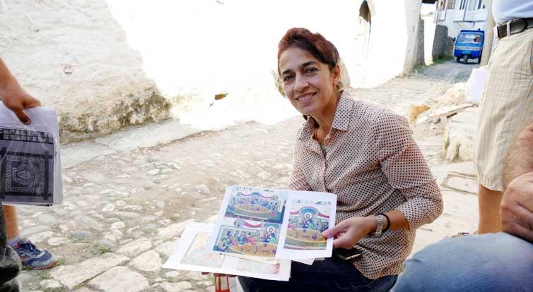 Majlinda Çuka has a diploma in icon painting but cannot earn a living from the work.