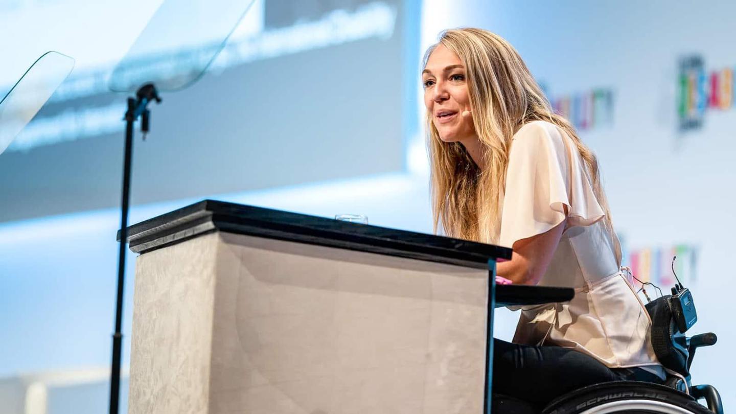 speaker at the lectern