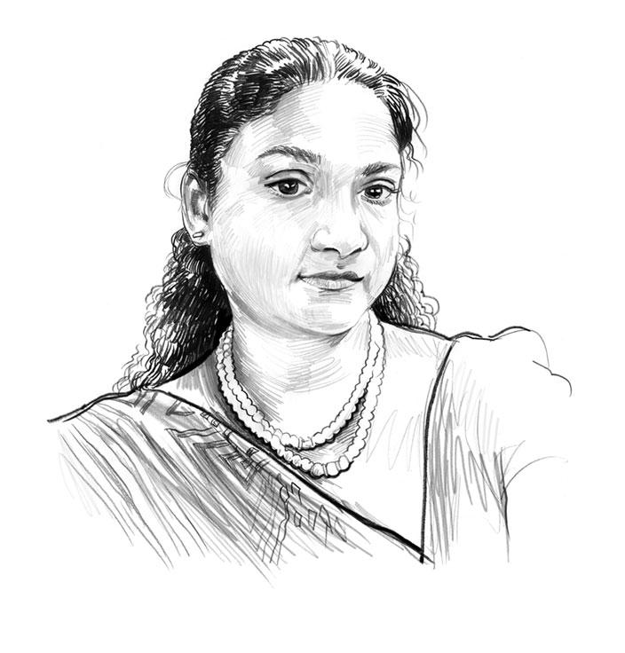Inoka Nilmini Wanasinghe depicted in drawing style