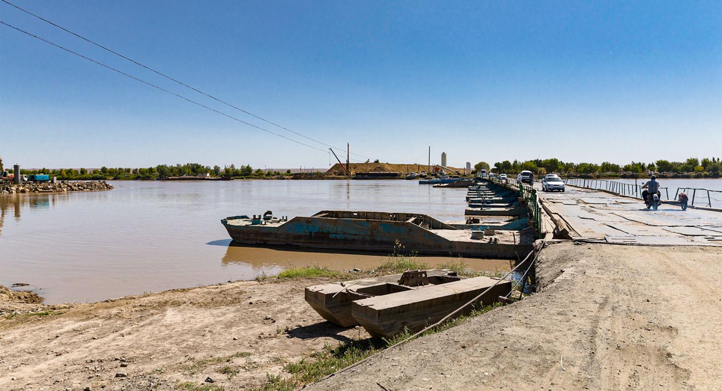A view of the Amudarya River, one of the lifelines of the Aral Sea basin.