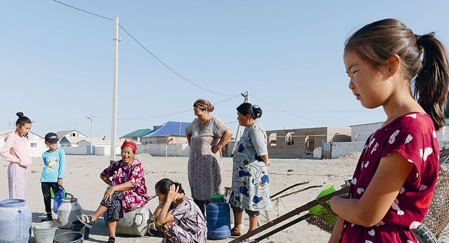 In extremely dry areas in the west, village wells are crowded.