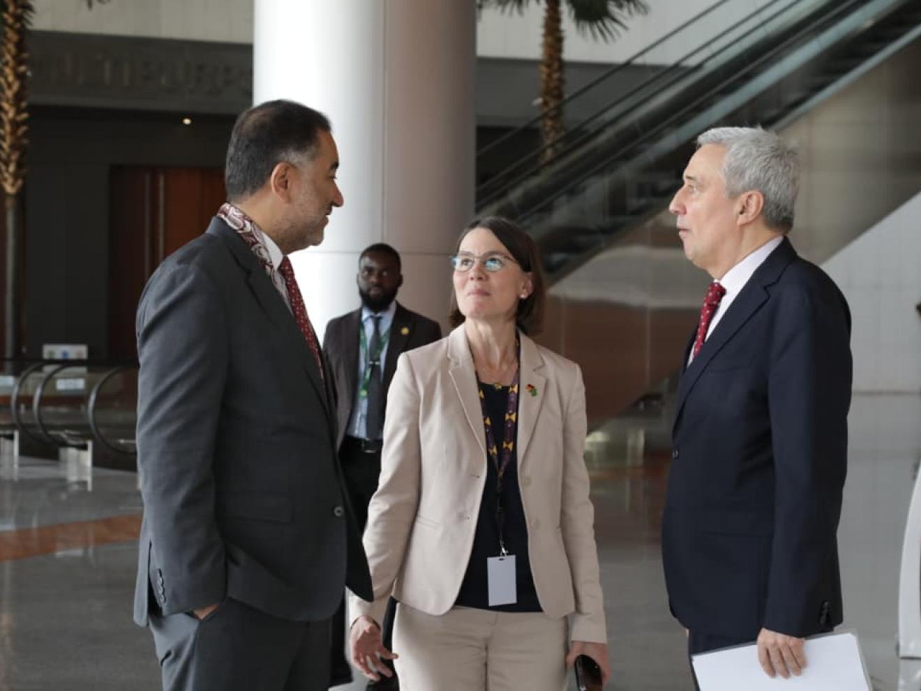 From left to right: H.E. Ambassador Fathallah Sijilmassi, Director-General of the AUC; H.E. Birgit Pickel, Director-General Africa at the German Ministry for Economic Cooperation and Development ( BMZ); H.E. Ambassador Javier Niño Pérez, Head of the European Union Delegation to the AU.