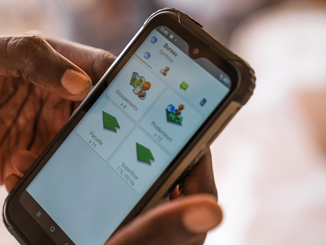 Hands holding a smartphone