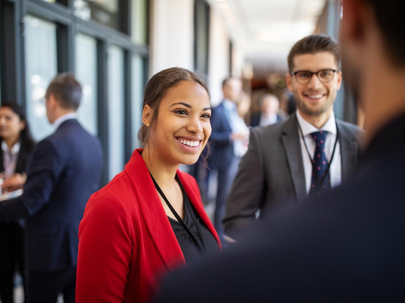 People meet in a professional environment