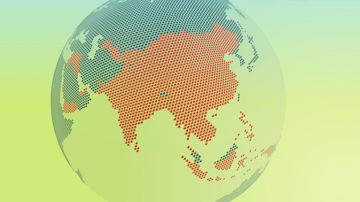 Globus mit Highlight auf Asien