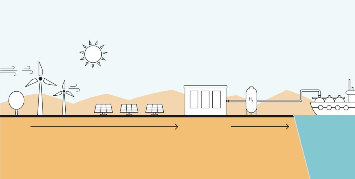 Schematic illustration of a hydrogen plant