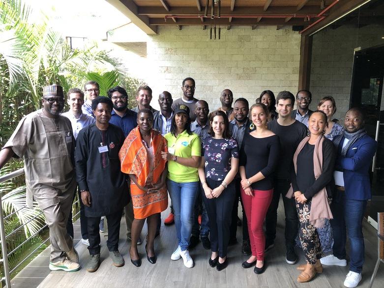 A group of people posing for a photo.