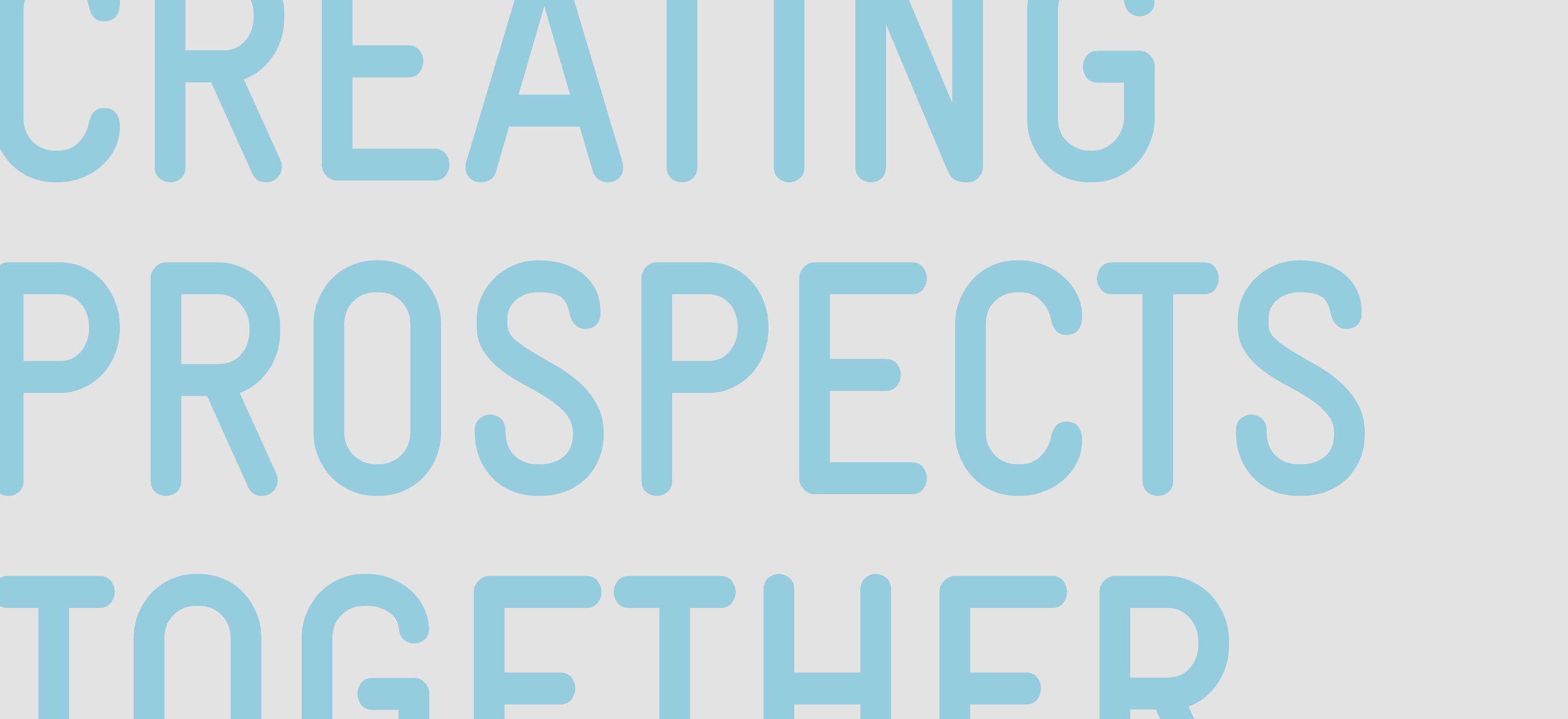 The text creating prospects together in blue font.