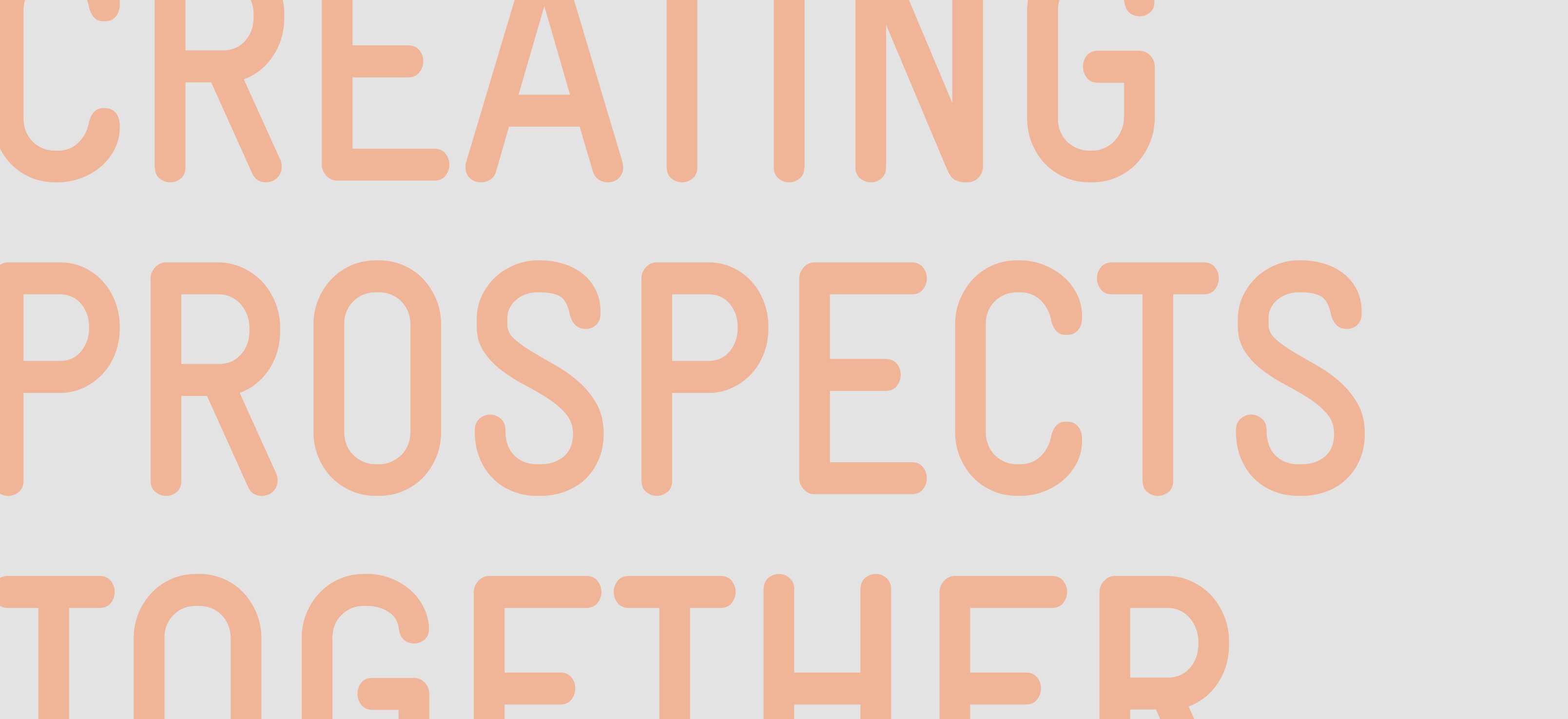 The text creating prospects together in red font.