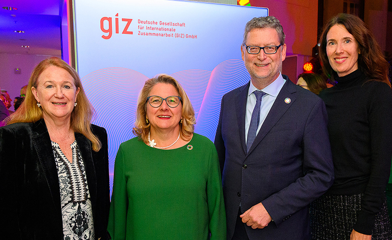 Entwicklungsministerin Schulze, GIZ-Vorstandsmitglieder Hoven, Schäfer-Gümbel, Herken 