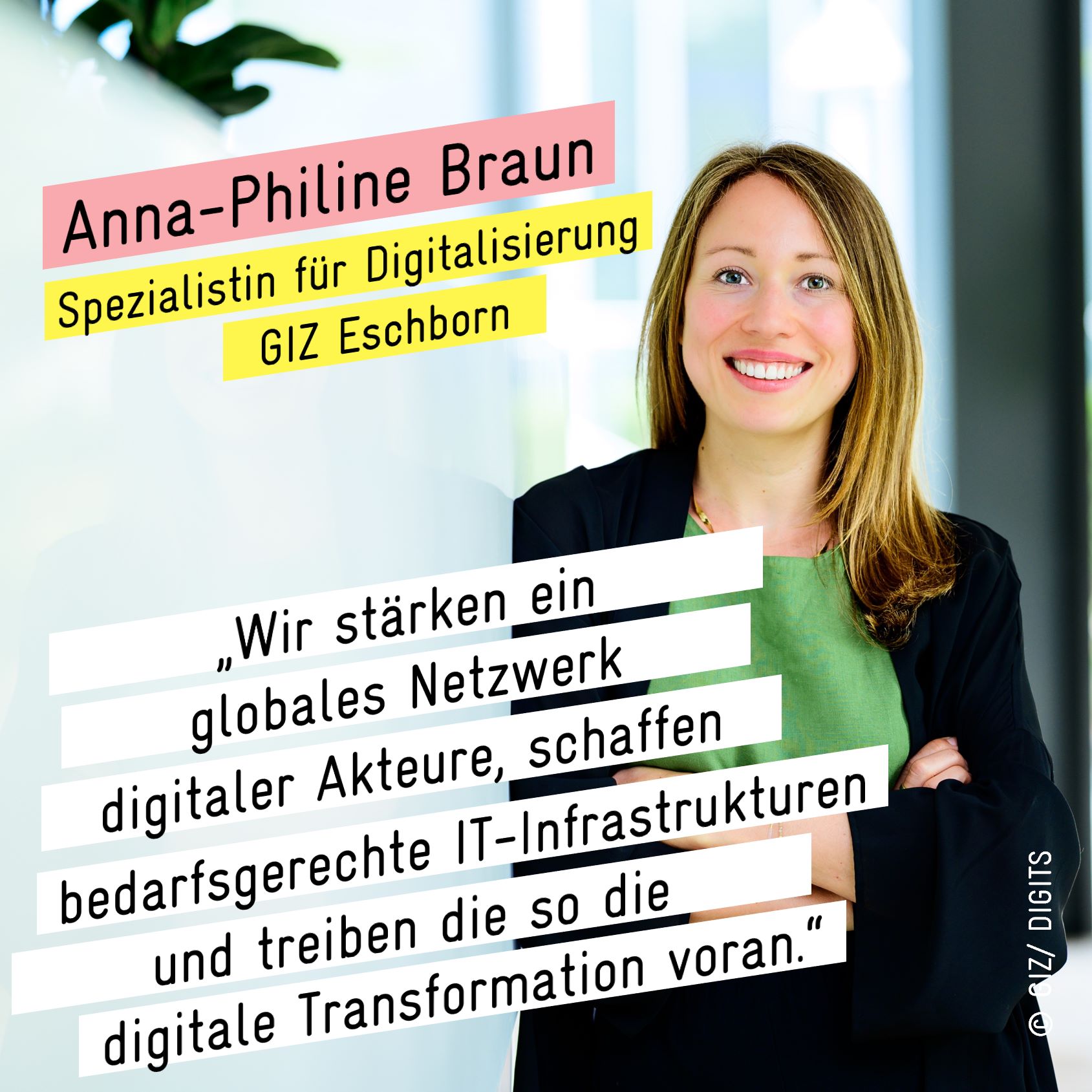 Portraitfoto mit Zitat von Anna-Philine Braun