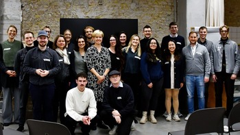 Participants of the international digital policy fellowship programme gather for a photo.