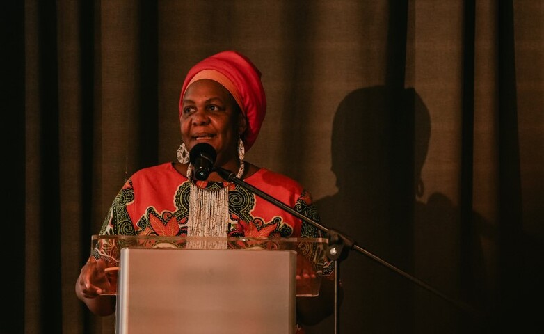 Ms Duduzile Sibiya from the Mpumalanga Provincial Government, Department of Agriculture, Rural Development, Land and Environmental Affairs (DARDLEA), giving an opening speech at the International Forum for Coal Regions in Transition 2024 in Pretoria, South Africa.