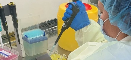 A specialist works in the laboratory in Moldova.