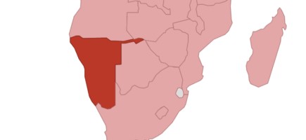 Map of Namibia.